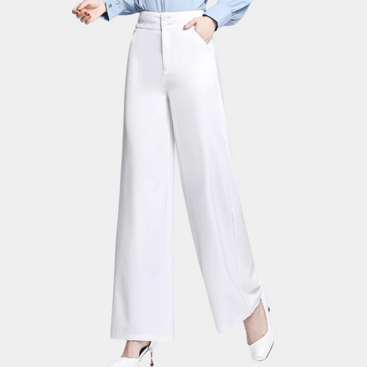 Pantalons élégants à taille haute et à jambes larges pour femmes