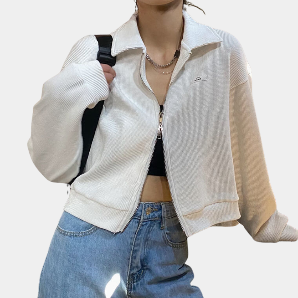 Olina - veste courte zippée en tricot