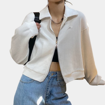 Olina - veste courte zippée en tricot