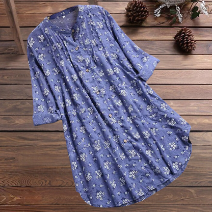 Élégante et longue blouse florale pour femmes