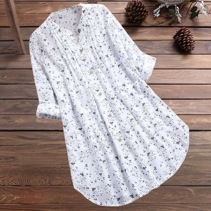 Élégante et longue blouse florale pour femmes