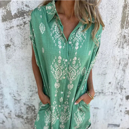 Robe courte ample à imprimé décontracté pour un usage quotidien