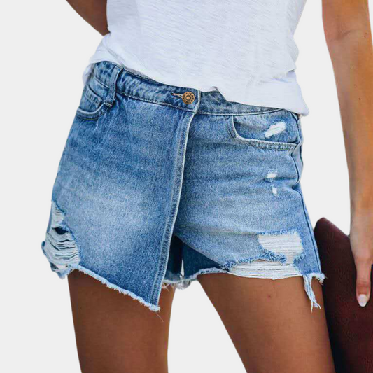 Hildegard - Short en jean asymétrique à la mode pour les femmes