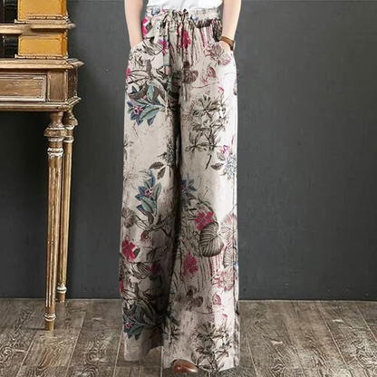 Kirsi - Pantalon large élégant à imprimé floral