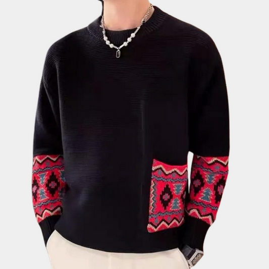 Cosmin - pull moderne pour homme avec design tribal
