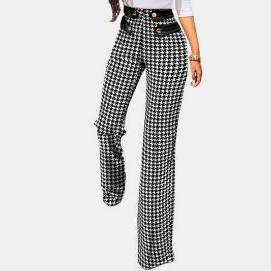 Zahara - Pantalon pied-de-poule intemporel pour femme