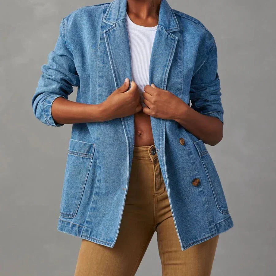 Nessa - veste en jean décontractée pour femmes avec poches