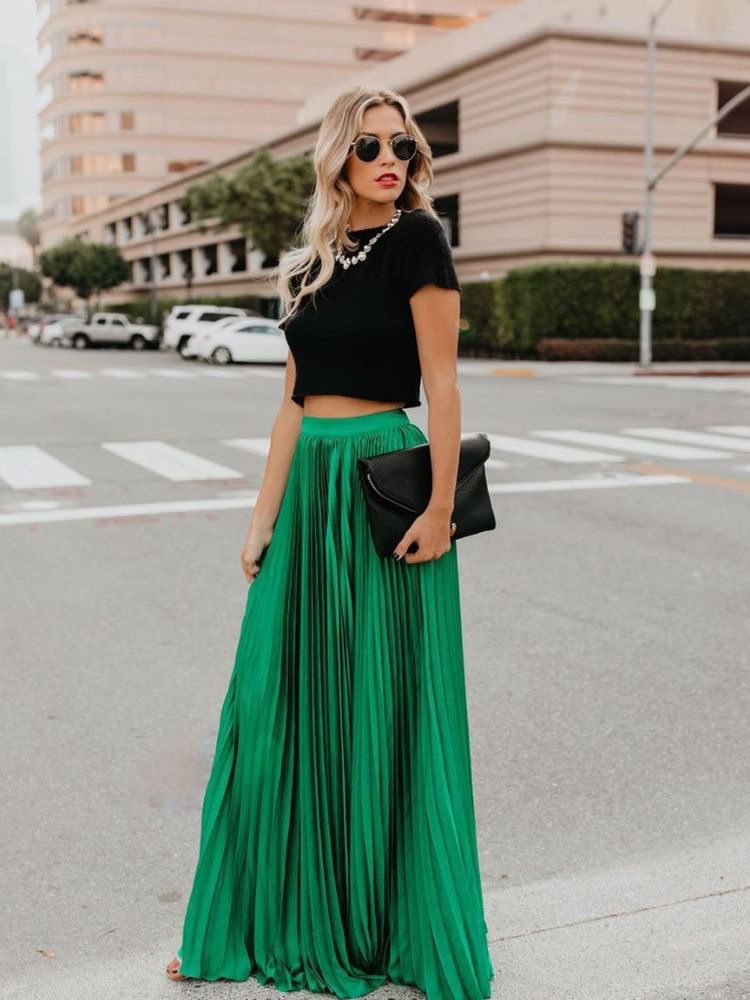 Jupe maxi plissée à la mode - Bites