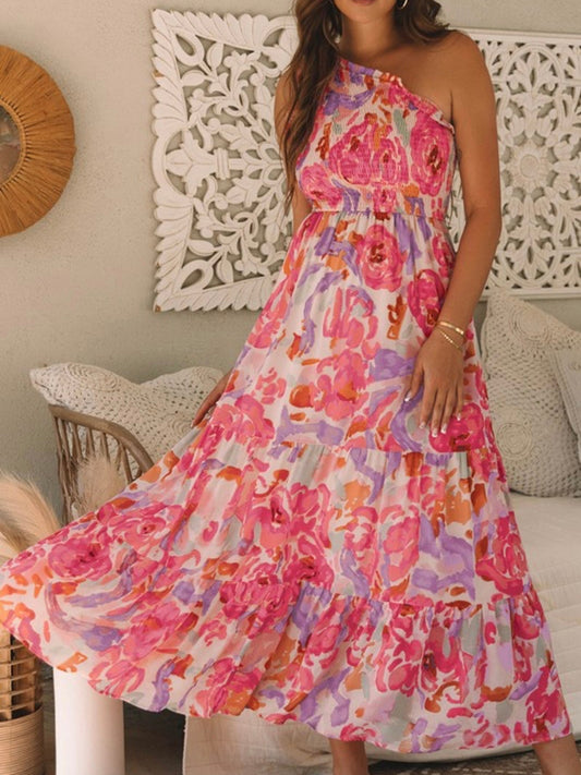 Robe longue en pétales peints