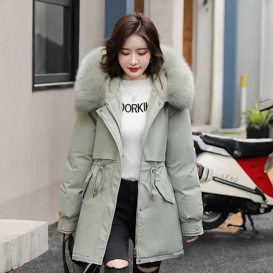 Parka à la mode avec col en fourrure - Cora