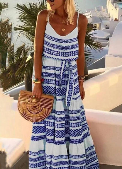 Cami - Robe sans bretelles à encolure en V avec imprimé géométrique bohème