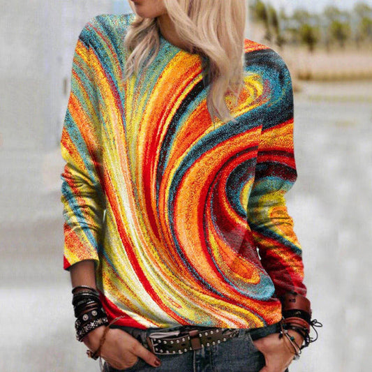 Ulric | Pull imprimé couleur pétrole pour femme | Manches longues