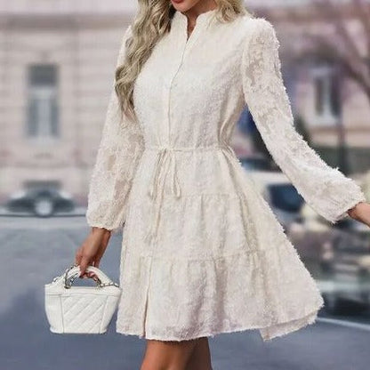 Georgina - Élégante robe midi en dentelle, ligne A