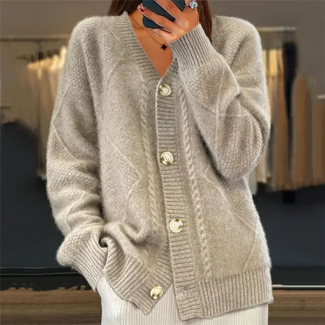 Unita Cardigan | Cardigan épais à col en V pour femmes
