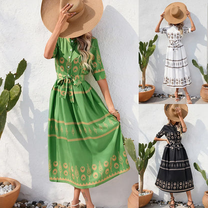 Carin - Robe élégante avec ceinture en tissu