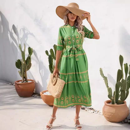 Carin - Robe élégante avec ceinture en tissu