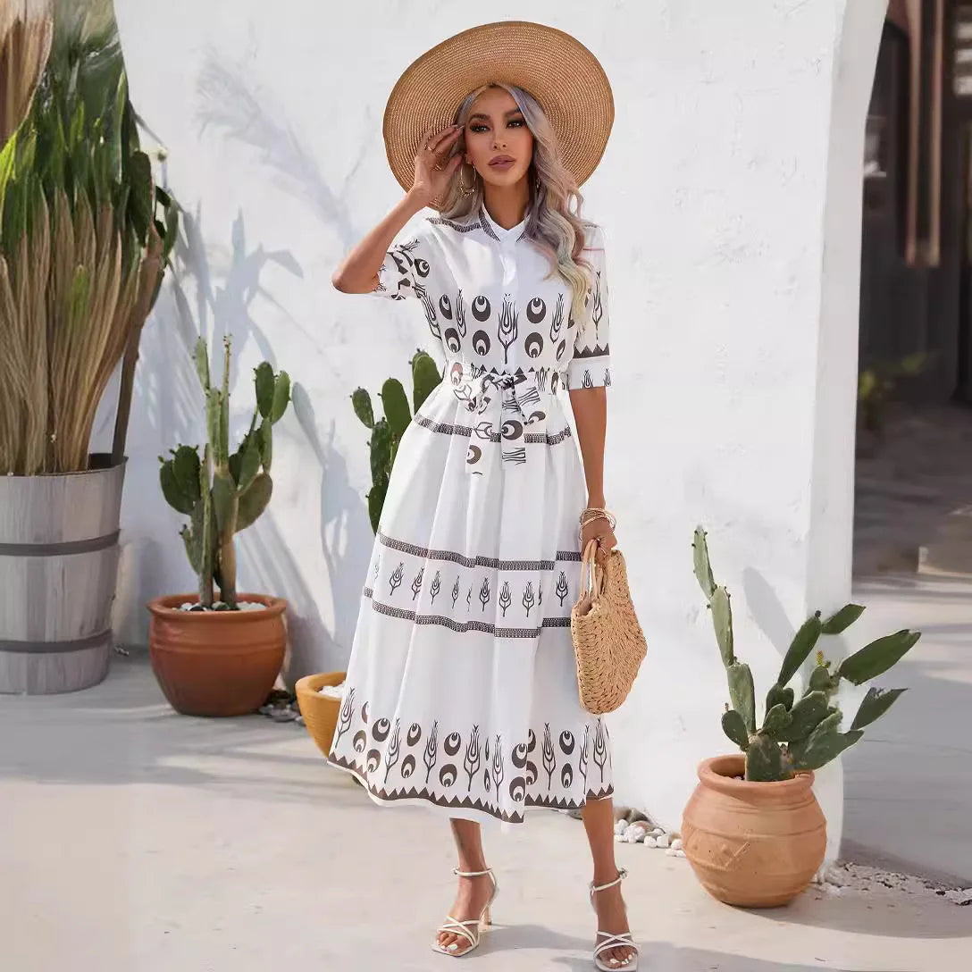 Carin - Robe élégante avec ceinture en tissu