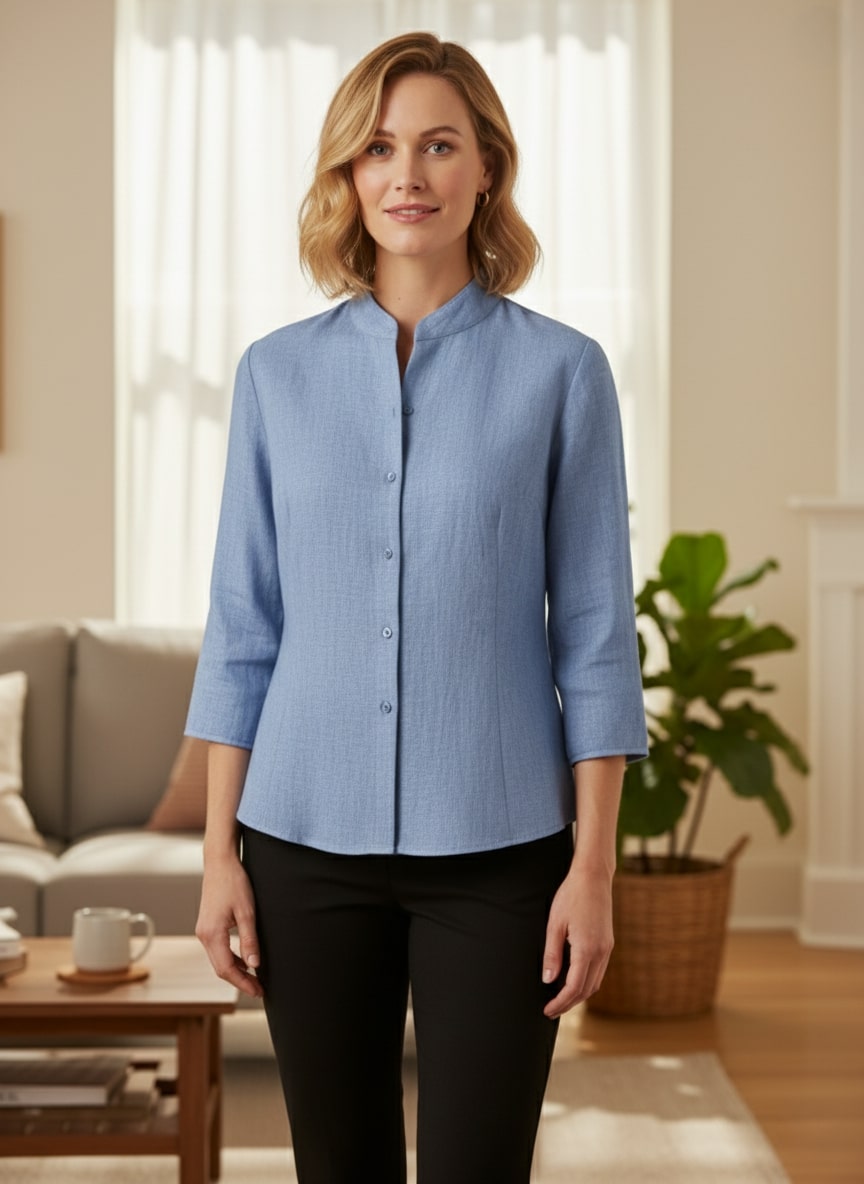 Carmencita | Blouse Femme à Col Montant Élégante et Confortable