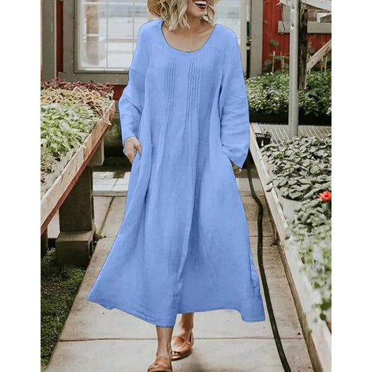 Carmilla Comfort - Robe en coton et lin à la taille