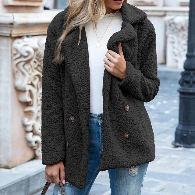 Élégante veste en fausse fourrure