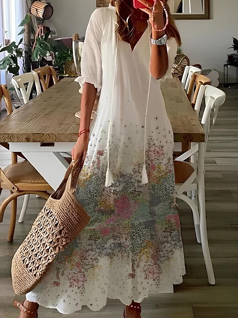 Cecille - Robe à manches longues à volants pour femmes