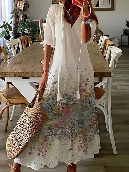 Cecille - Robe à manches longues à volants pour femmes