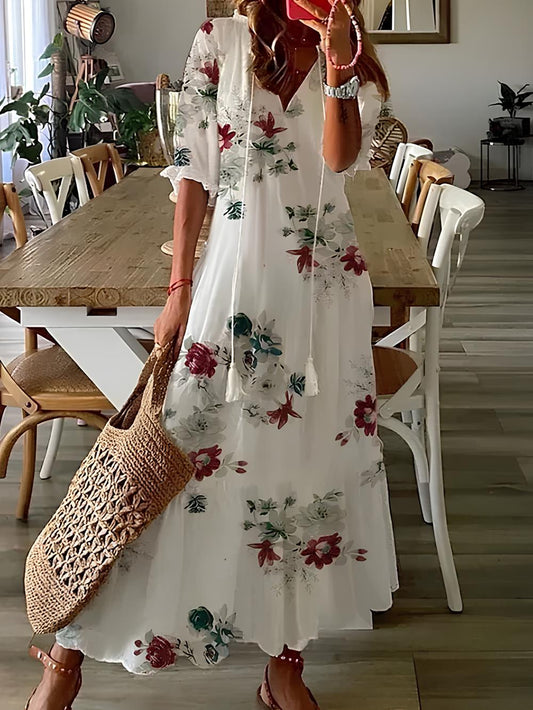 Cecille - Robe à manches longues à volants pour femmes