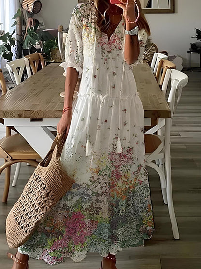 Cecille - Robe à manches longues à volants pour femmes