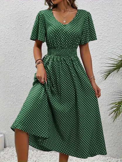 Chastienne - Robe casual imprimée à manches courtes