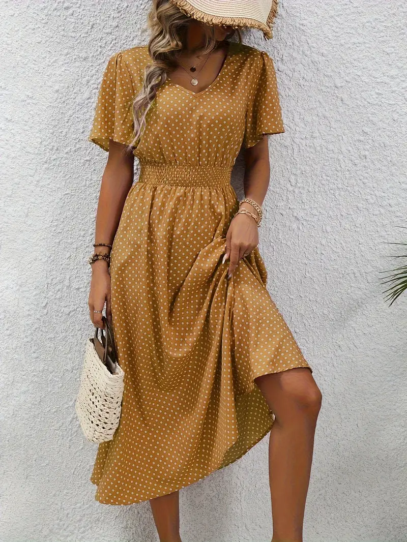 Chastienne - Robe casual imprimée à manches courtes