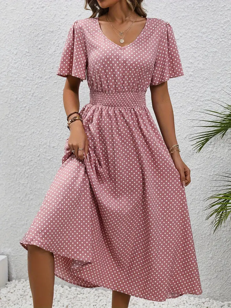 Chastienne - Robe casual imprimée à manches courtes