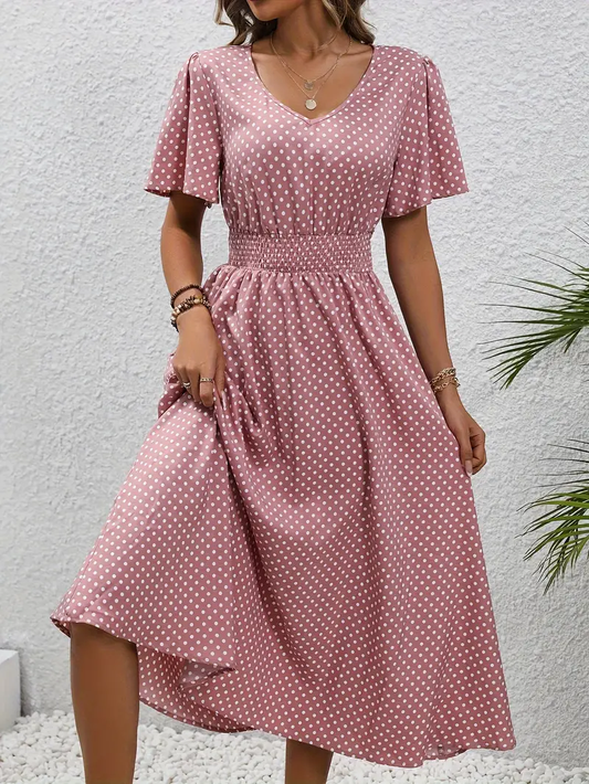 Chastienne - Robe casual imprimée à manches courtes