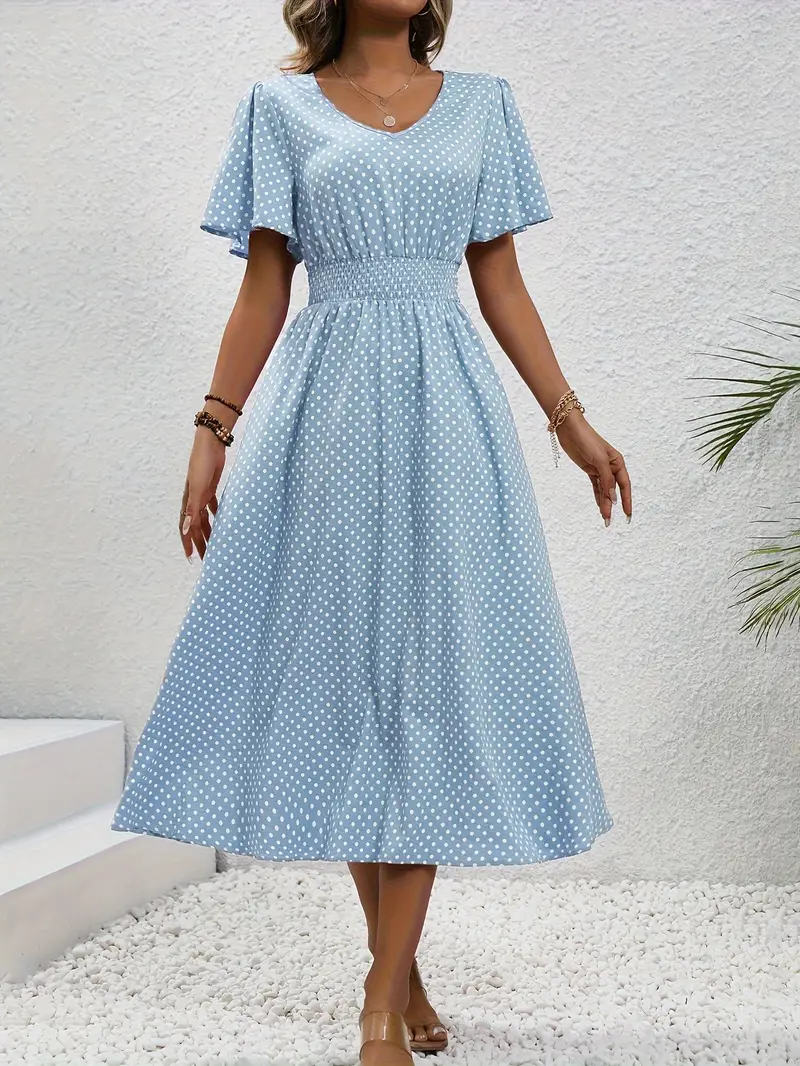 Chastienne - Robe casual imprimée à manches courtes