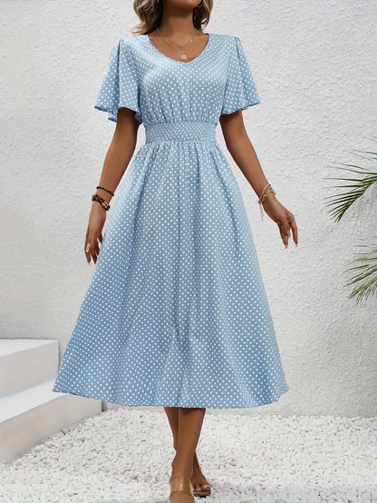 Chastienne - Robe casual imprimée à manches courtes