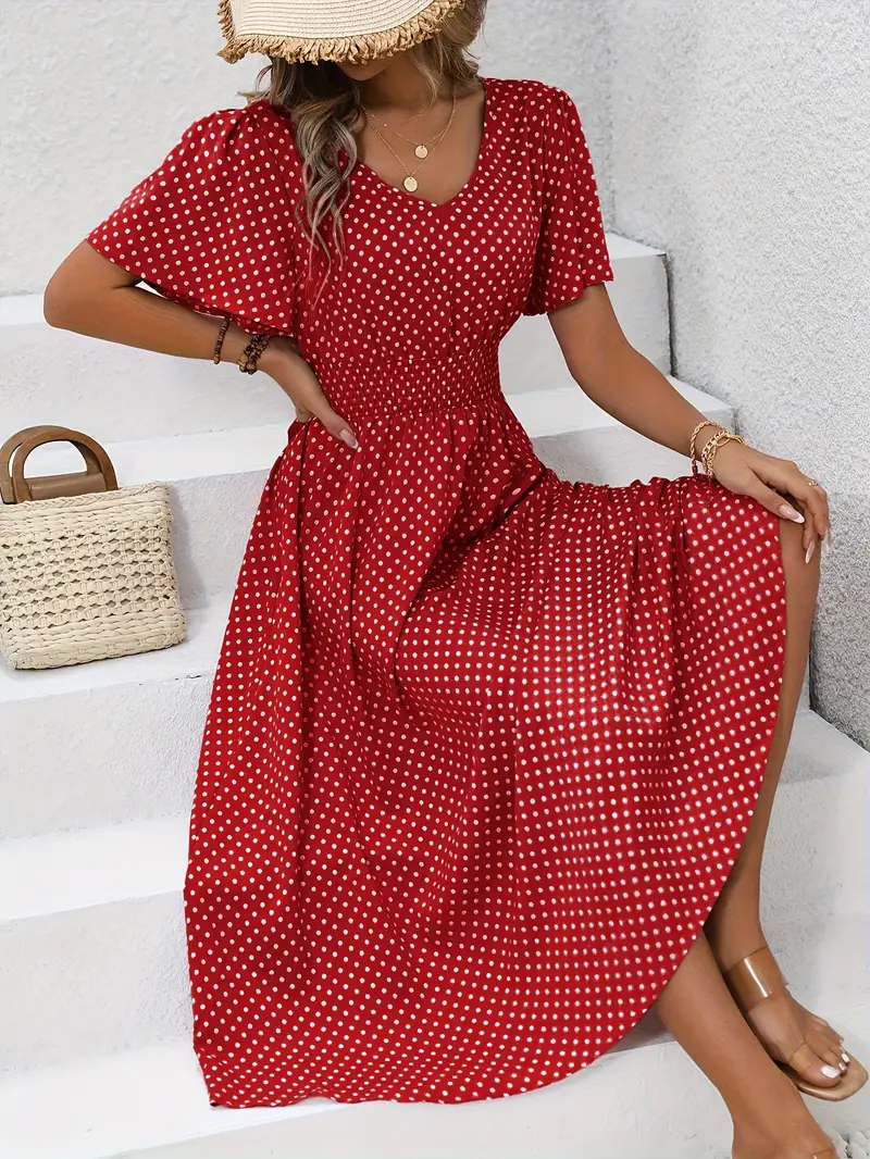 Chastienne - Robe casual imprimée à manches courtes