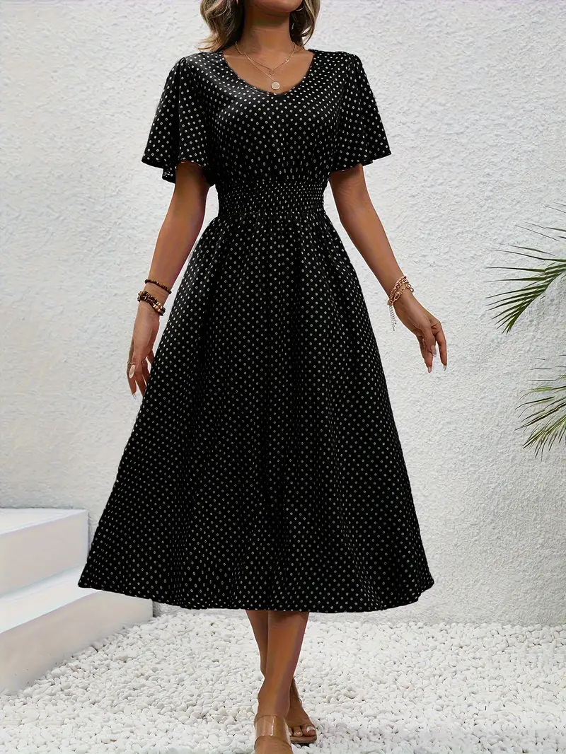 Chastienne - Robe casual imprimée à manches courtes