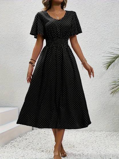 Chastienne - Robe casual imprimée à manches courtes