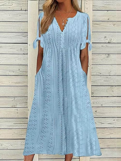Chava - Robe unie Resort avec dentelle pour femmes