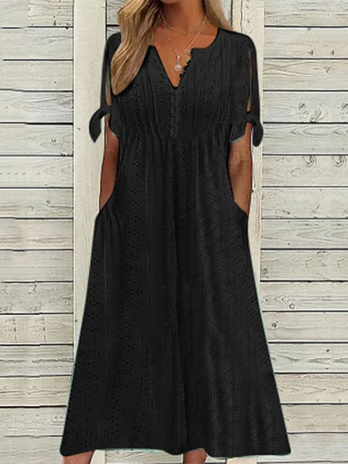 Chava - Robe unie Resort avec dentelle pour femmes