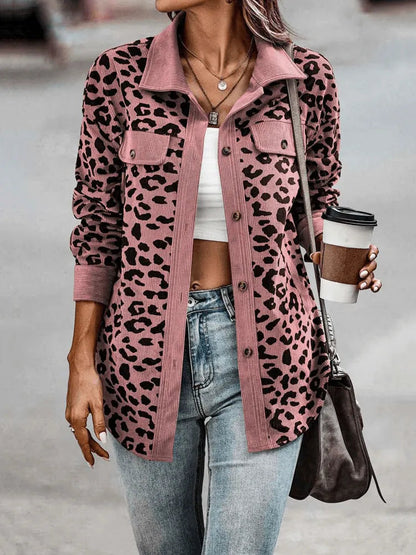 Manteau pour femme - Imprimé panthère - Chic décontracté avec col neutre - Parfait pour le printemps