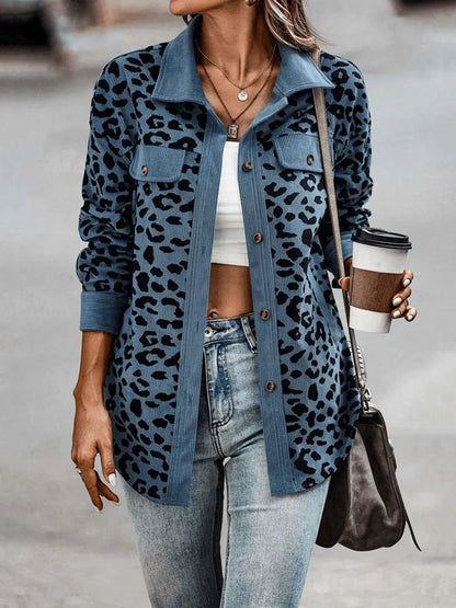 Manteau pour femme - Imprimé panthère - Chic décontracté avec col neutre - Parfait pour le printemps