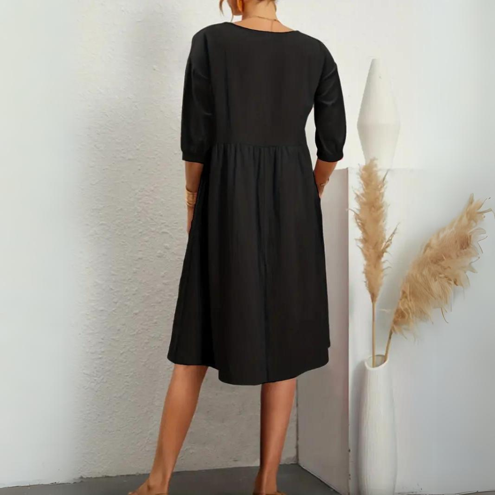 Clara - Robe élégante à manches lanternes