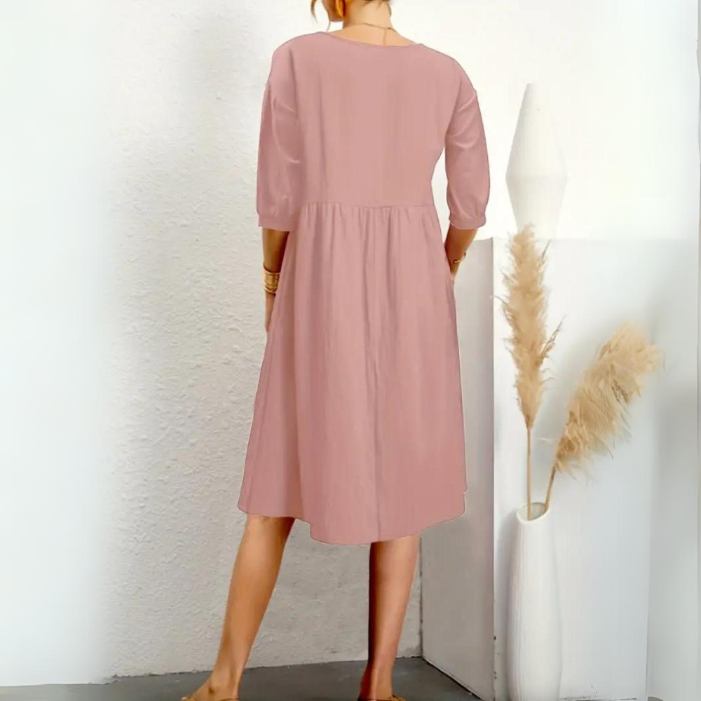 Clara - Robe élégante à manches lanternes