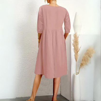 Clara - Robe élégante à manches lanternes