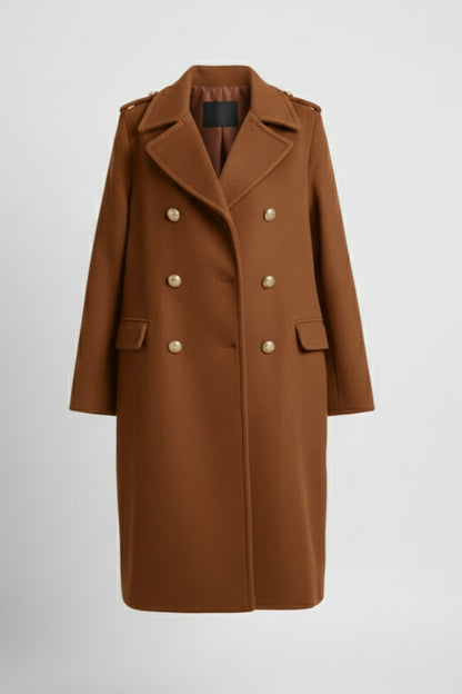 Clara | Manteau Femme en Laine à Double Boutonnage Chic et Confortable