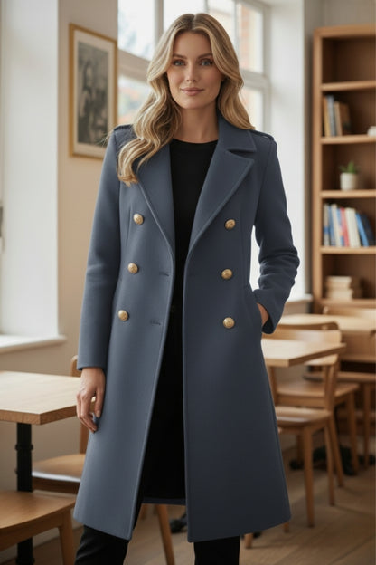 Clara | Manteau Femme en Laine à Double Boutonnage Chic et Confortable