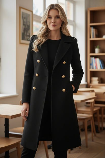 Clara | Manteau Femme en Laine à Double Boutonnage Chic et Confortable