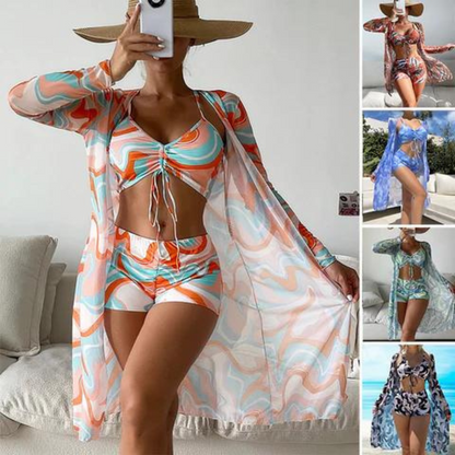 Cleo - Ensemble de bikinis taille haute avec couverture