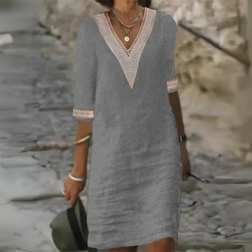 Sidonie - Robe Vintage élégante avec décolleté en V