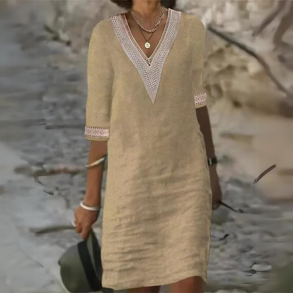 Sidonie - Robe Vintage élégante avec décolleté en V